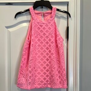 Lilly Pulitzer Pink Lace Sleeveless Top